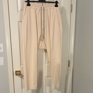 Rick Owens Fogachine Drawstring Long Trousers in Natural